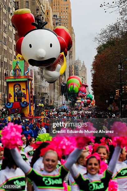 Revellers take part during the 90th Macy's Annual Thanksgiving Day Parade on November 24, 2016 in New York City. Security was tight in New York City...