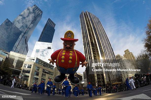 Revellers take part during the 90th Macy's Annual Thanksgiving Day Parade on November 24, 2016 in New York City. Security was tight in New York City...