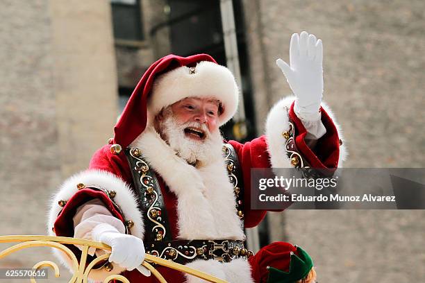 Santa Claus proceeds down 6th Av, during the 90th Macy's Annual Thanksgiving Day Parade on November 24, 2016 in New York City. Security was tight in...