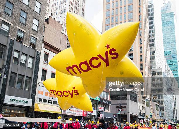 Macy's Balloons are seen at the 90th Annual Macy's Thanksgiving Day Parade on November 24, 2016 in New York City.