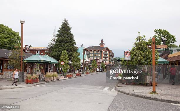 pucon downtown - pucon stock pictures, royalty-free photos & images