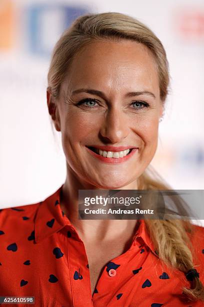 Eva Mona Rodekirchen is seen in the studio of the RTL Telethon TV show on November 24, 2016 in Cologne, Germany. The telethon is held every year and...