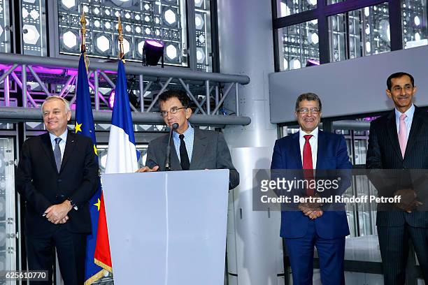 Minister of Foreign Affairs and International Development, Jean-Marc Ayrault, President of the 'Institut du Monde Arabe' Jack Lang, General Director...