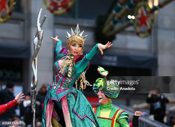 People attend the 83rd Annual Thanksgiving Day Parade at State Street in Chicago, Illinois on November 24, 2016. The parade featured marching bands...