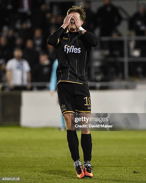 Dublin , Ireland - 24 November 2016; Ronan Finn of Dundalk reacts after his shot went wide during the UEFA Europa League Group D Matchday 5 match...