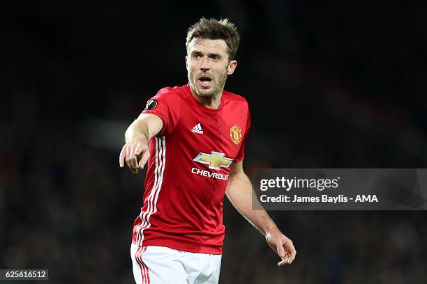 Michael Carrick of Manchester United in action during the UEFA Europa League match between Manchester United FC and Feyenoord at Old Trafford on...