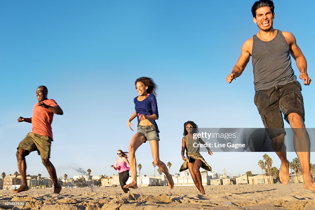 Group of friends at the beach