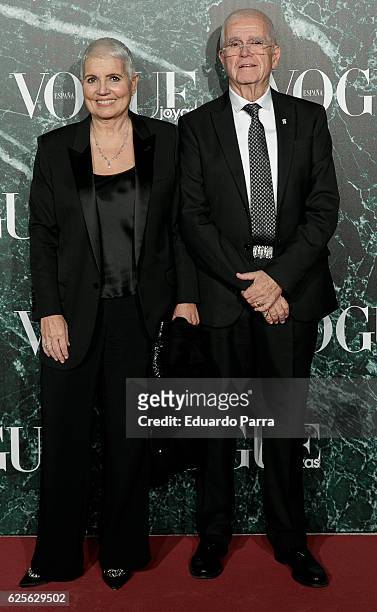 Rosa Oriol and Salvador Tous attend the 'Vogue Joyas awards' photocall at Duques de Santona palace on November 24, 2016 in Madrid, Spain.