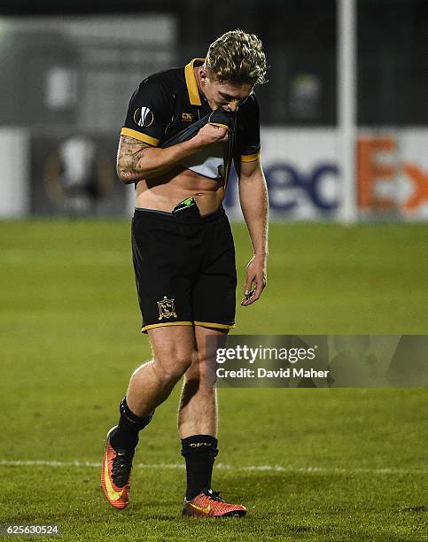 Dublin , Ireland - 24 November 2016; A dejected John Mountney of Dundalk at the end of the UEFA Europa League Group D Matchday 5 match between...