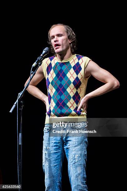 German comedian Olaf Schubert performs live at the Tempodrom on November 24, 2016 in Berlin, Germany.