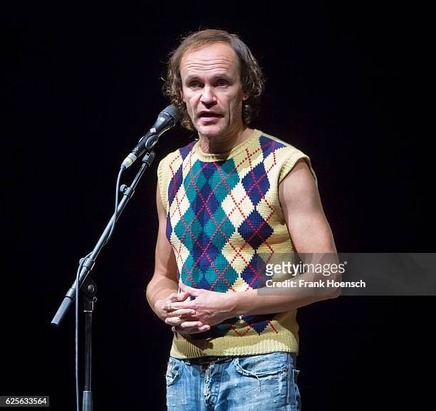 German comedian Olaf Schubert performs live at the Tempodrom on November 24, 2016 in Berlin, Germany.
