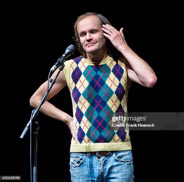 German comedian Olaf Schubert performs live at the Tempodrom on November 24, 2016 in Berlin, Germany.