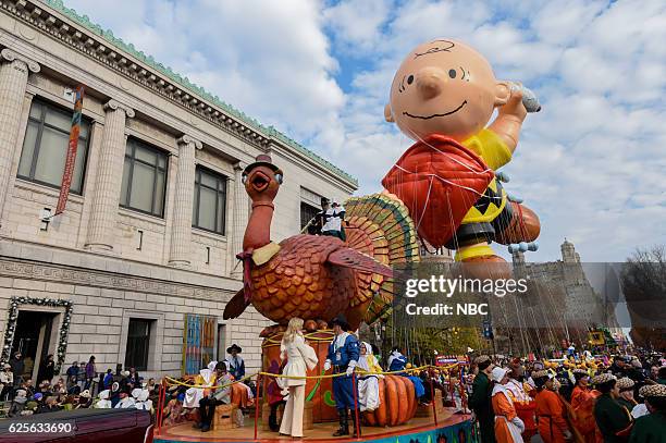 Pictured: Tom Turkey Float, Charlie Brown Balloon --