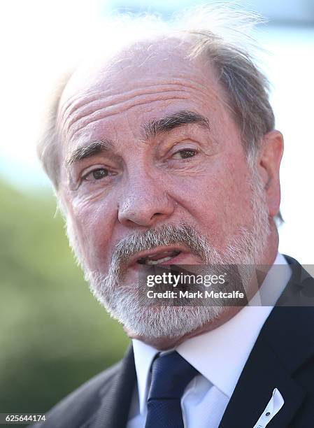Australian Rugby League Commission Chairman John Grant speaks to the media during a NRL press conference at Rugby League Central on November 25, 2016...