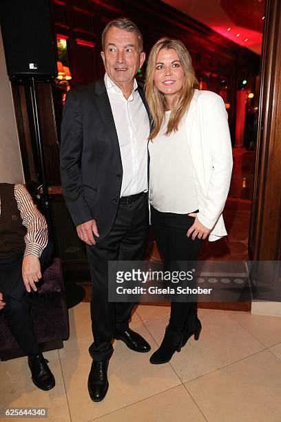 Wolfgang Niersbach and his girlfriend Marion Popp during the christmas party at Hotel Vier Jahreszeiten Kempinski on November 24, 2016 in Munich,...