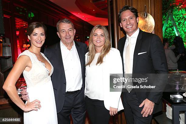 Claudia Schwarz, Wolfgang Niersbach and his girlfriend Marion Popp, Axel Ludwig, Director of the hotel Vier Jahreszeiten during the christmas party...