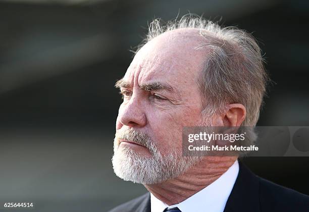 Australian Rugby League Commission Chairman John Grant speaks to the media during a NRL press conference at Rugby League Central on November 25, 2016...