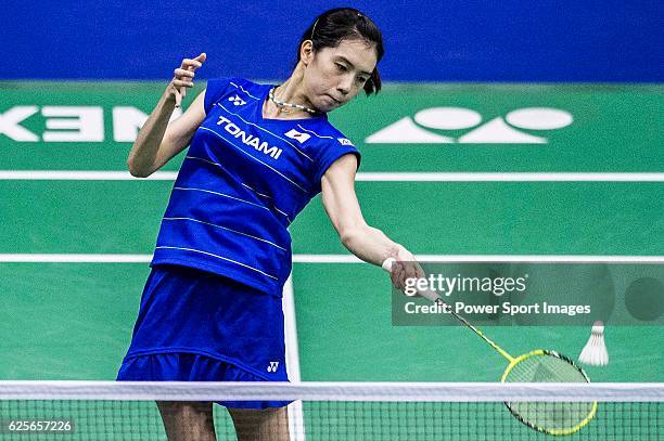 Aya Ohori of Japan competes against Linda Zetchiri of Bulgaria in their Women's Singles Round 2 match during the YONEX-SUNRISE Hong Kong Open...