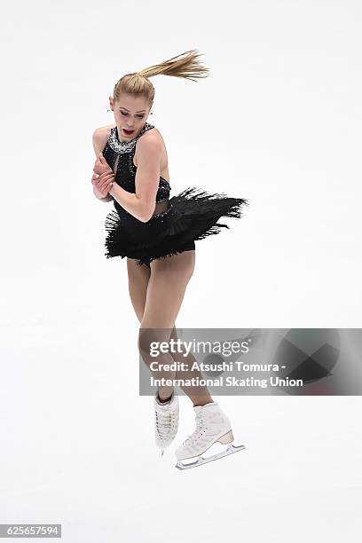 Alaine Chartrand of Canada competes in the Ladies short program during the ISU Grand Prix of Figure Skating NHK Trophy on November 25, 2016 in...