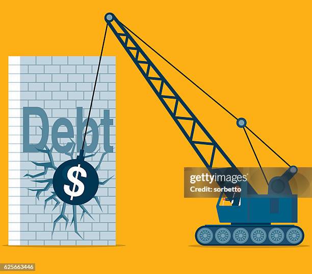 debt - construction demolition stock illustrations