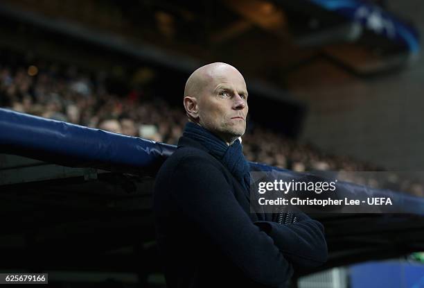 Head Coach Stale Solbakken of FC Copenhagen during the UEFA Champions League match between FC Copenhagen and FC Porto at Parken Stadium on November...