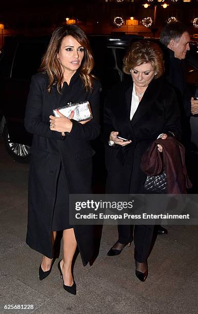 Penelope Cruz's sister Monica Cruz and her mother Encarna Sanchez attend 'La Reina de Espana' private party on November 24, 2016 in Madrid, Spain.