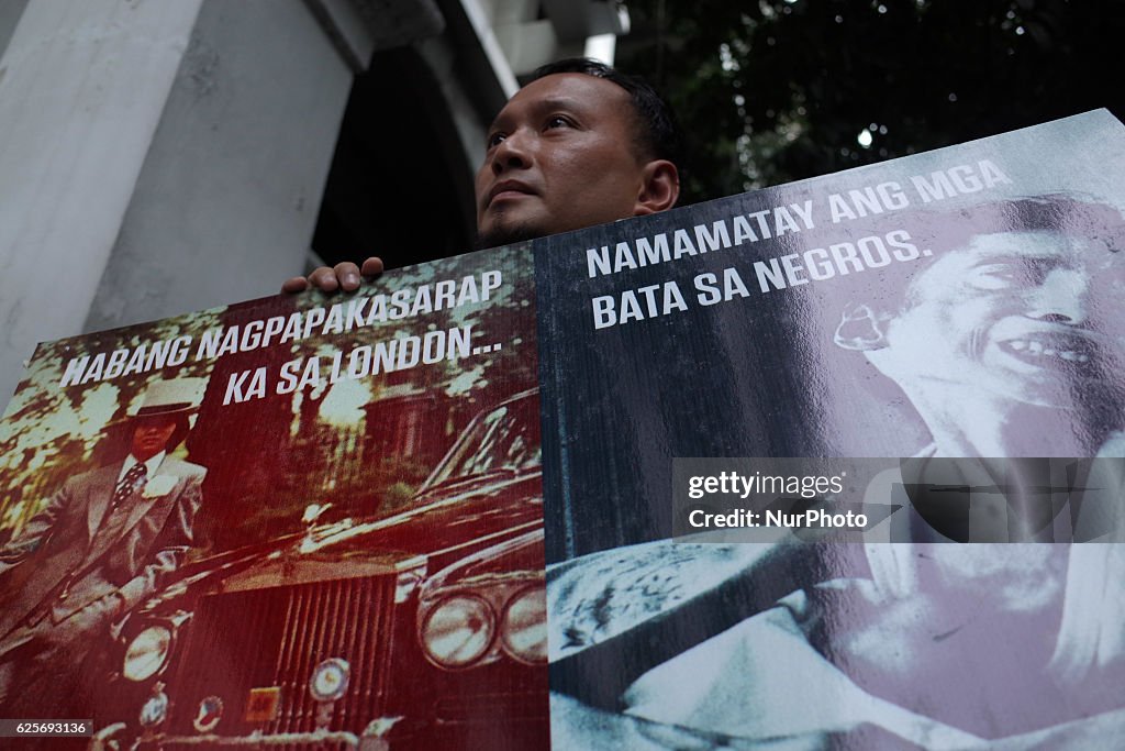 Philippines: Protest against burial of Ferdinand Marcos