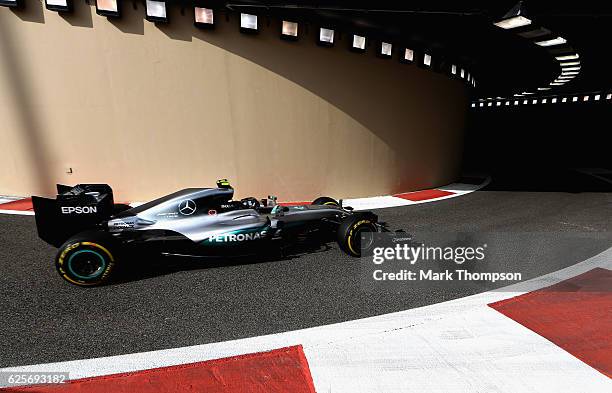 Nico Rosberg of Germany driving the Mercedes AMG Petronas F1 Team Mercedes F1 WO7 Mercedes PU106C Hybrid turbo in the Pitlane during practice for the...