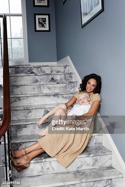 Lilly Becker and her son Amadeus are photographed at home for Hello magazine on June 15, 2015 in London, England.