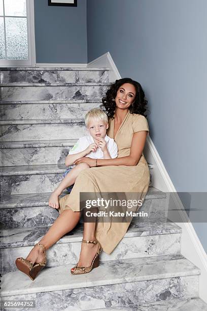 Lilly Becker and her son Amadeus are photographed at home for Hello magazine on June 15, 2015 in London, England.