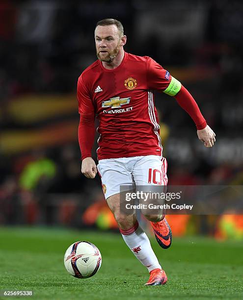 Wayne Rooney of Manchester United during the UEFA Europa League match between Manchester United FC and Feyenoord at Old Trafford on November 24, 2016...