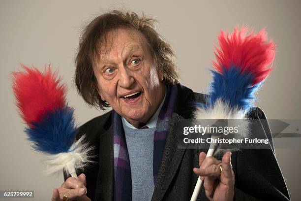 Liverpudlian comedy legend Ken Dodd OBE poses for a portrait after he officially opened the refurbished St John's Market on November 25, 2016 in...