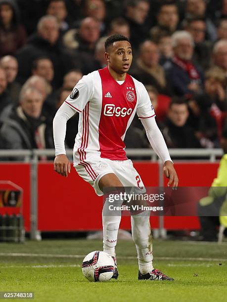 Kenny Tete of Ajaxduring the UEFA Europa League group G match between Ajax Amsterdam and Panathinaikos FC at the Amsterdam Arena on November 24, 2016...