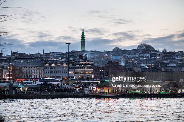 the lights of the city and beyazit tower. - beyazıt tower stock pictures, royalty-free photos & images