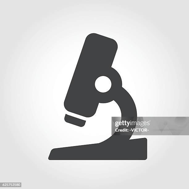microscope icon - iconic series - microscope on white background stock illustrations