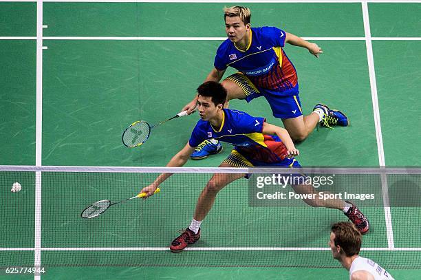 Ong Yew Sin and Teo Ee Yi of Malaysia competes against Mathias Boe and Carsten Mogensen of Denmark during their Men's Doubles Quarter-Final of...