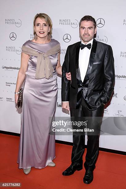 Simone Peter and Andreas Heiser attend the 65th Bundespresseball at Hotel Adlon on November 25, 2016 in Berlin, Germany.