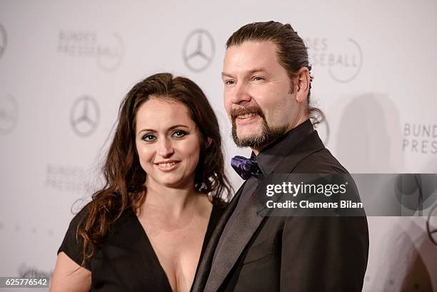 Rea Garvey and wife Josephine attend the 65th Bundespresseball at Hotel Adlon on November 25, 2016 in Berlin, Germany.