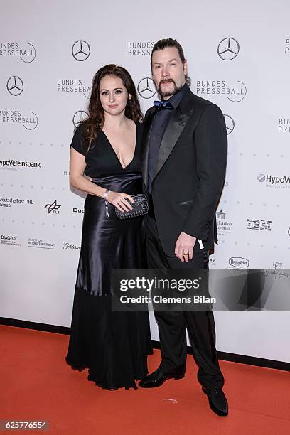 Rea Garvey and wife Josephine attend the 65th Bundespresseball at Hotel Adlon on November 25, 2016 in Berlin, Germany.