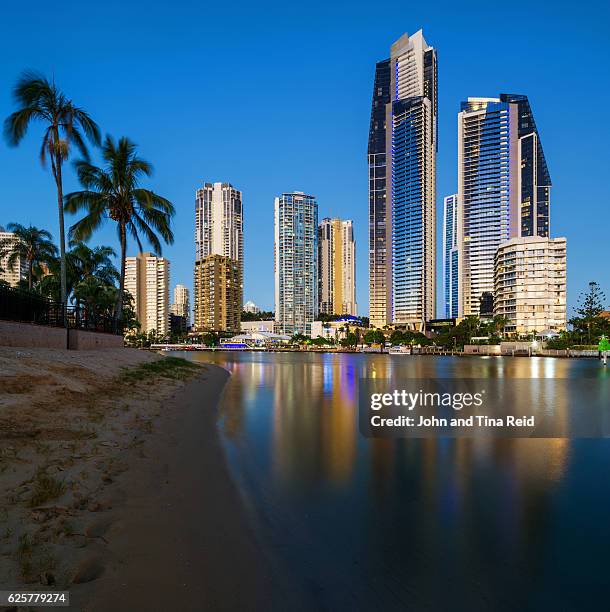 surfers paradise skyline - gold coast skyline stock pictures, royalty-free photos & images