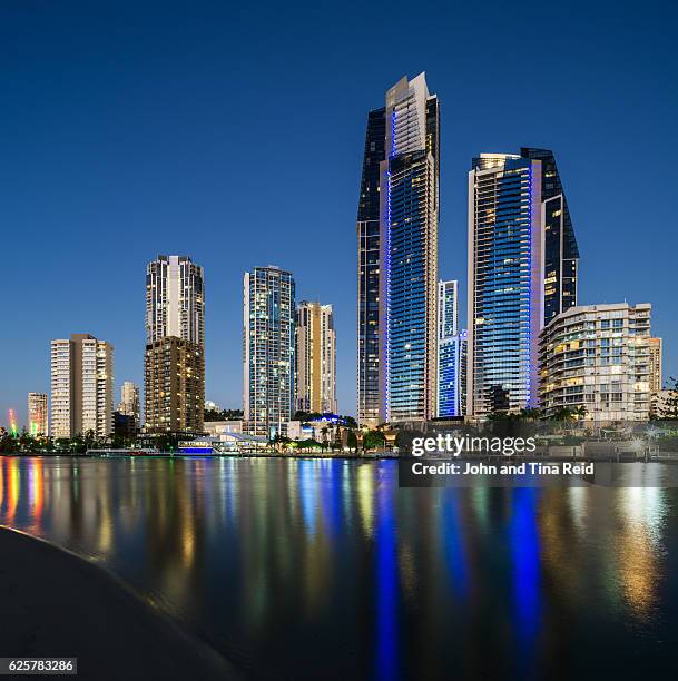 surfers paradise skyline - gold coast skyline stock pictures, royalty-free photos & images