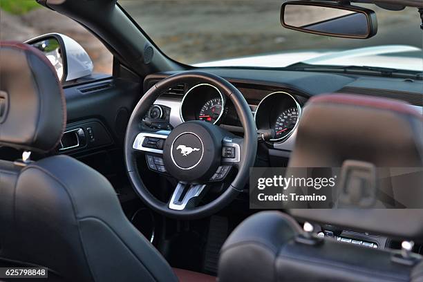 interior in a ford mustang - automatic gearshift stock pictures, royalty-free photos & images