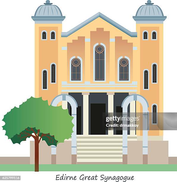 edirne (great synagogue) - budapest synagogue stock illustrations