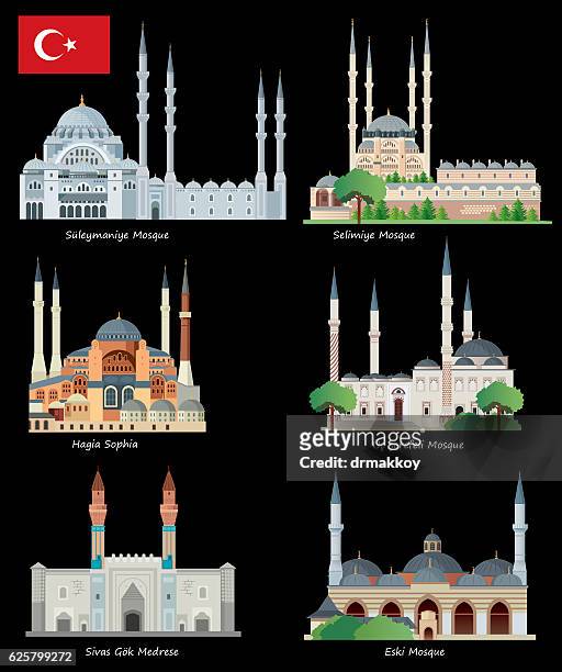 bildbanksillustrationer, clip art samt tecknat material och ikoner med turkey mosque - edirne