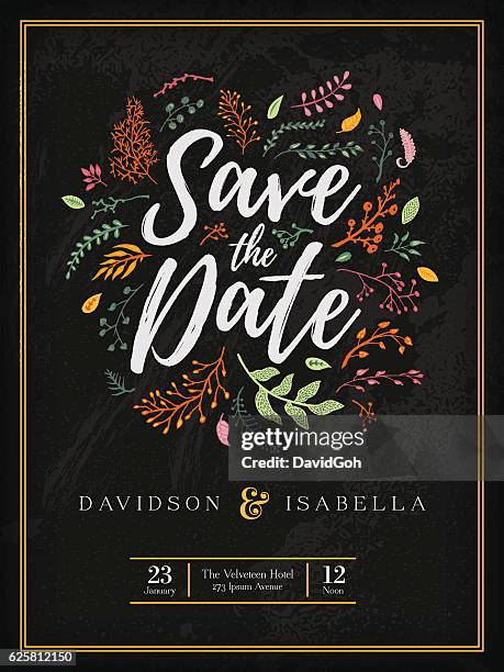 floral wedding invitation template - spring invitation stock illustrations