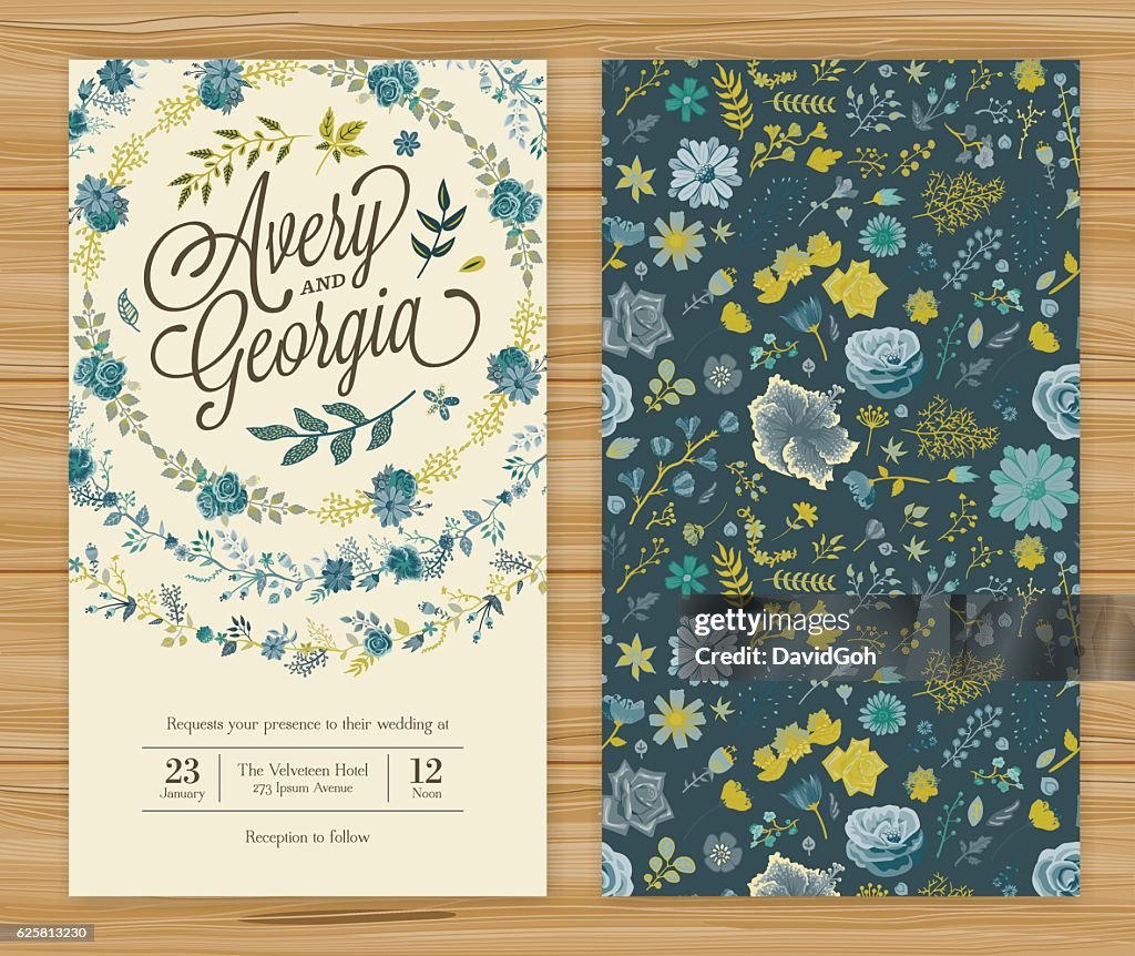 Floral Hochzeit Einladung Vorlage