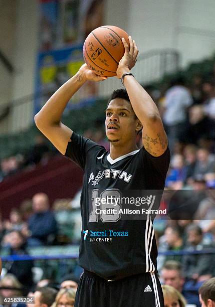 Jarell Eddie of the Austin Spurs looks to pass against the Grand Rapids Drive at the DeltaPlex Arena on November 25, 2016 in Walker, Michigan. NOTE...