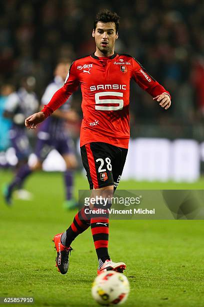 Yoann Gourcuff of Rennes during the French Ligue 1 match between Rennes and Toulouse at Roazhon Park on November 25, 2016 in Rennes, France.