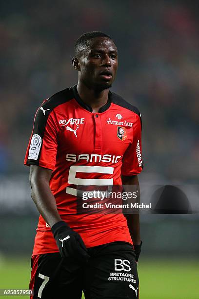 Paul Georges Ntep of Rennes during the French Ligue 1 match between Rennes and Toulouse at Roazhon Park on November 25, 2016 in Rennes, France.