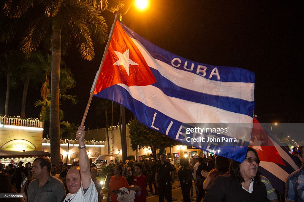 Miami Residents Celebrate The Death Of Fidel Castro